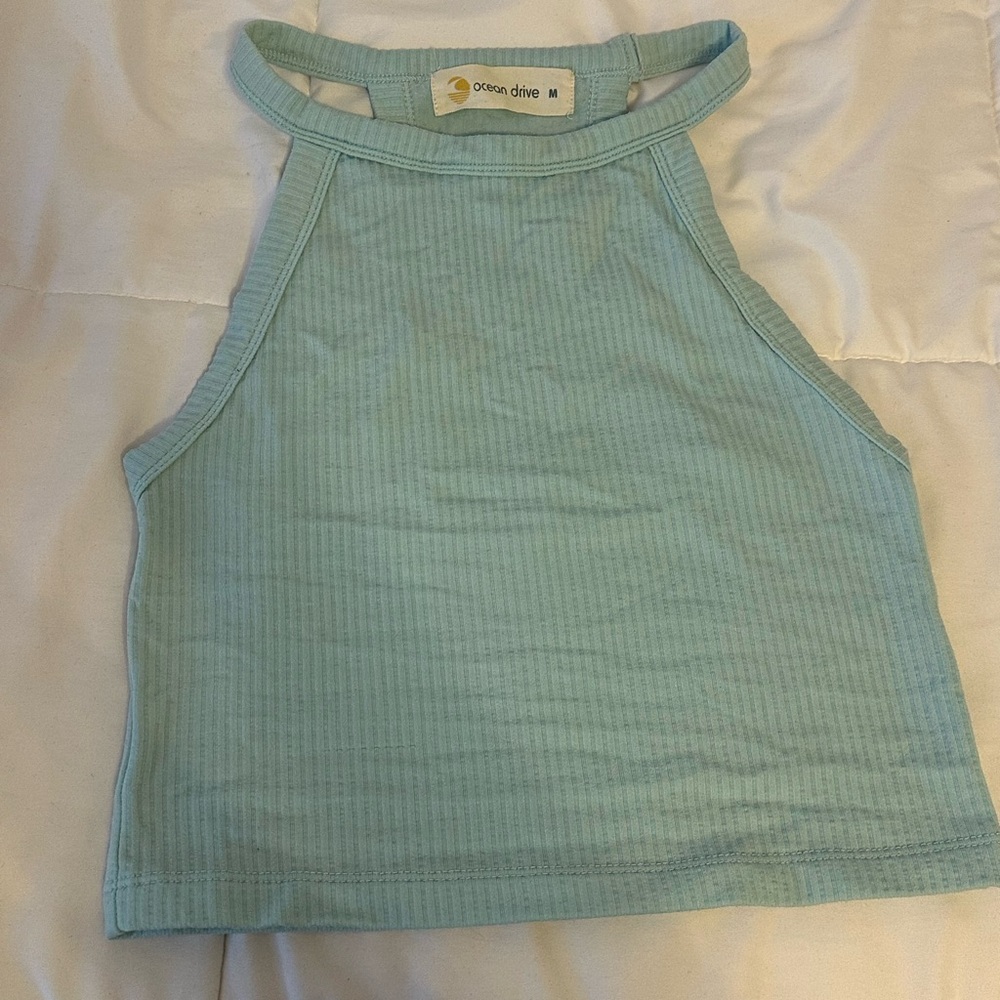 Ocean Drive stretchy ribbed razor back tank top